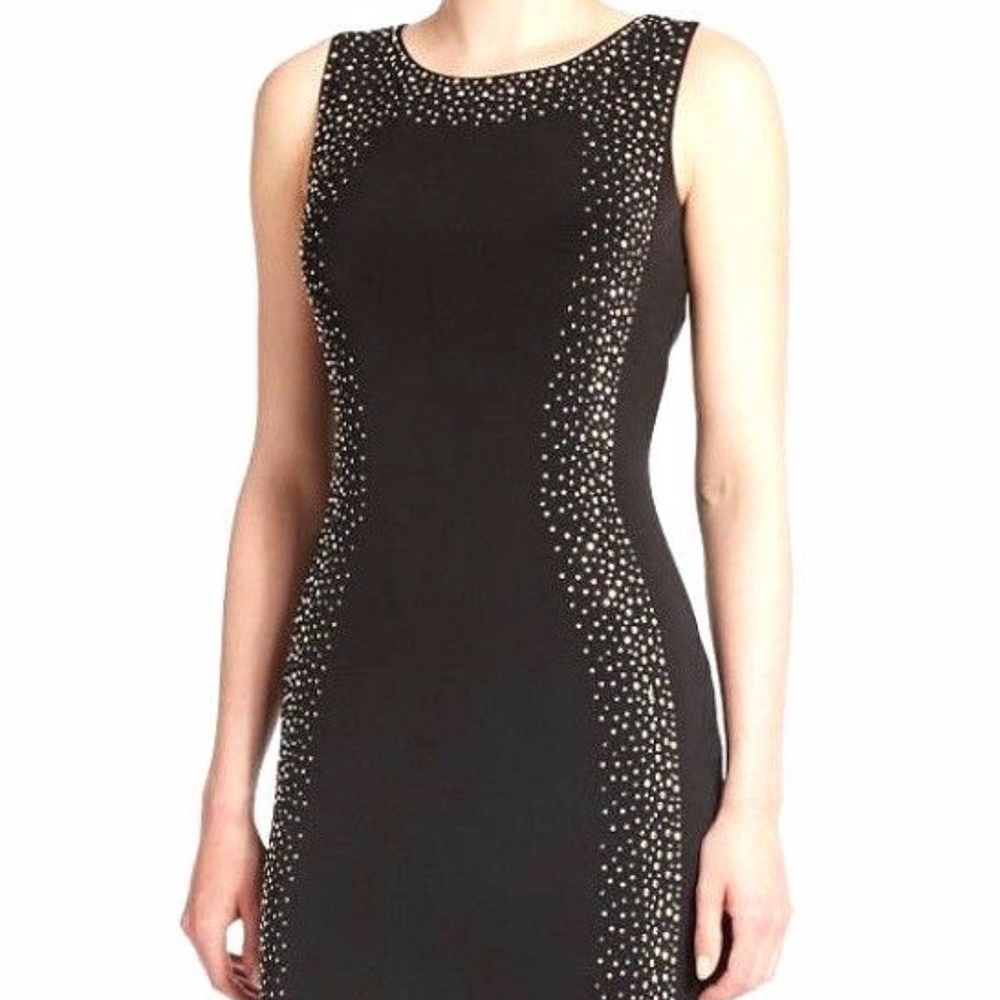 Calvin Klein Black Studded Sheath Dress Size 8